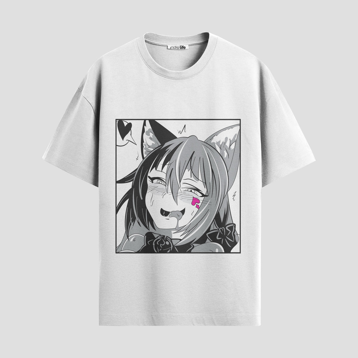 Playera urbana de anime y gaming ExtraLife MX, corte Classic Premium unisex ligero y transpirable en color Deep Black y Pure White, ropa de uso diario para gym y casual.