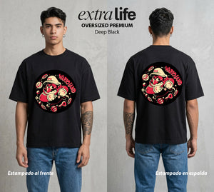 El Reino del Fontanero | El Avaro del Reino #04460 - Playera Oversized Premium | Deep Black - Foto en modelo