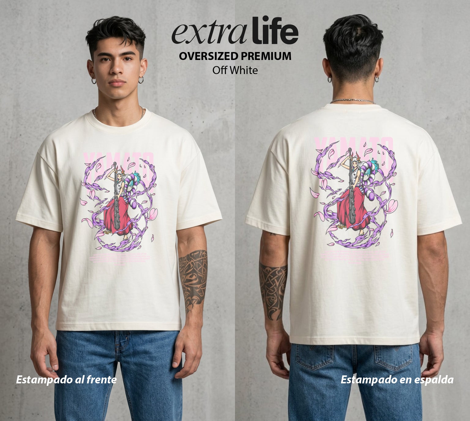 Mar de los Piratas | La Hija Libertaria #04466 - Playera Oversized Premium | Off White - Foto en modelo