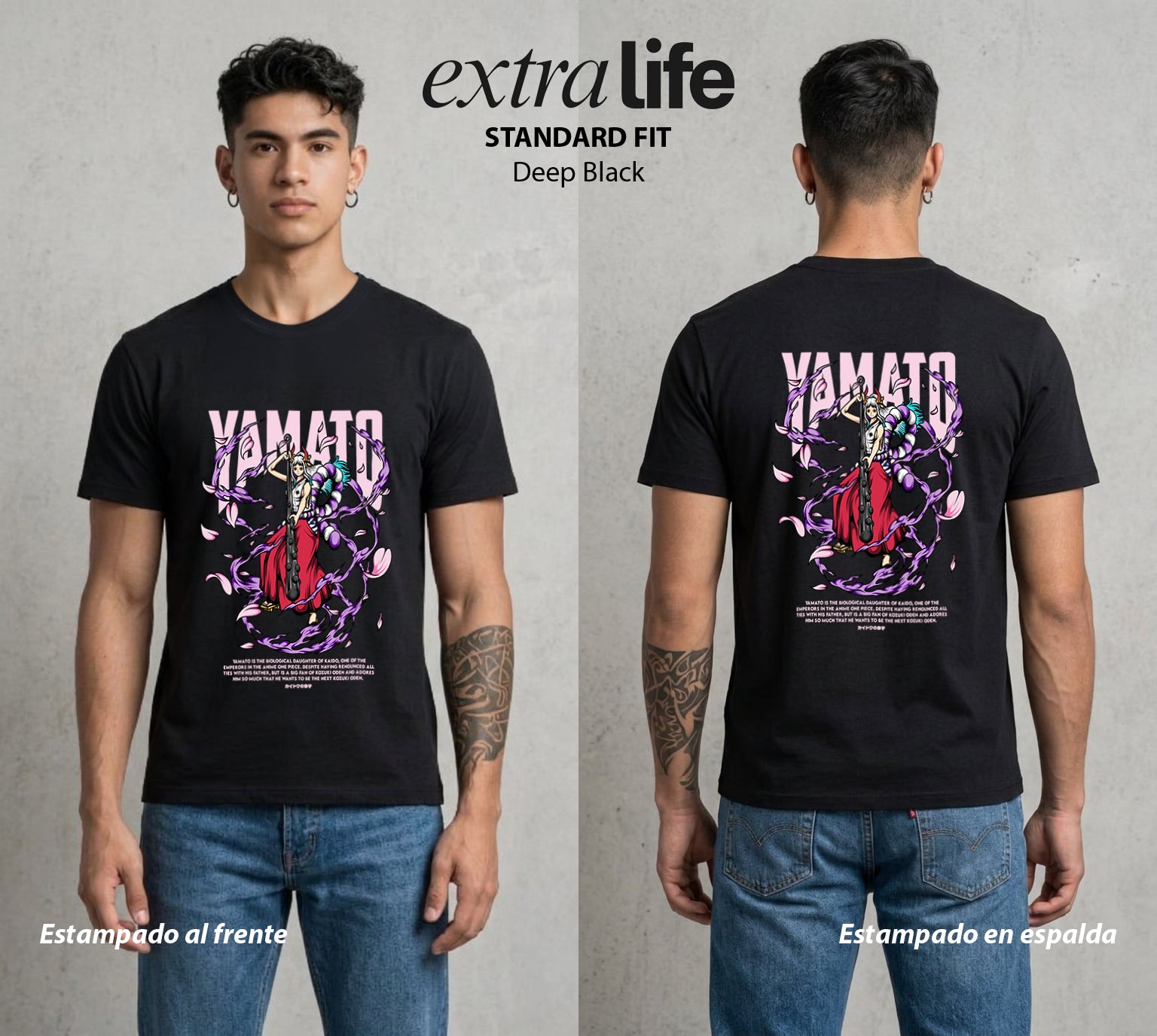 Mar de los Piratas | La Hija Libertaria #04466 - Playera Standard Fit | Deep Black - Foto en modelo