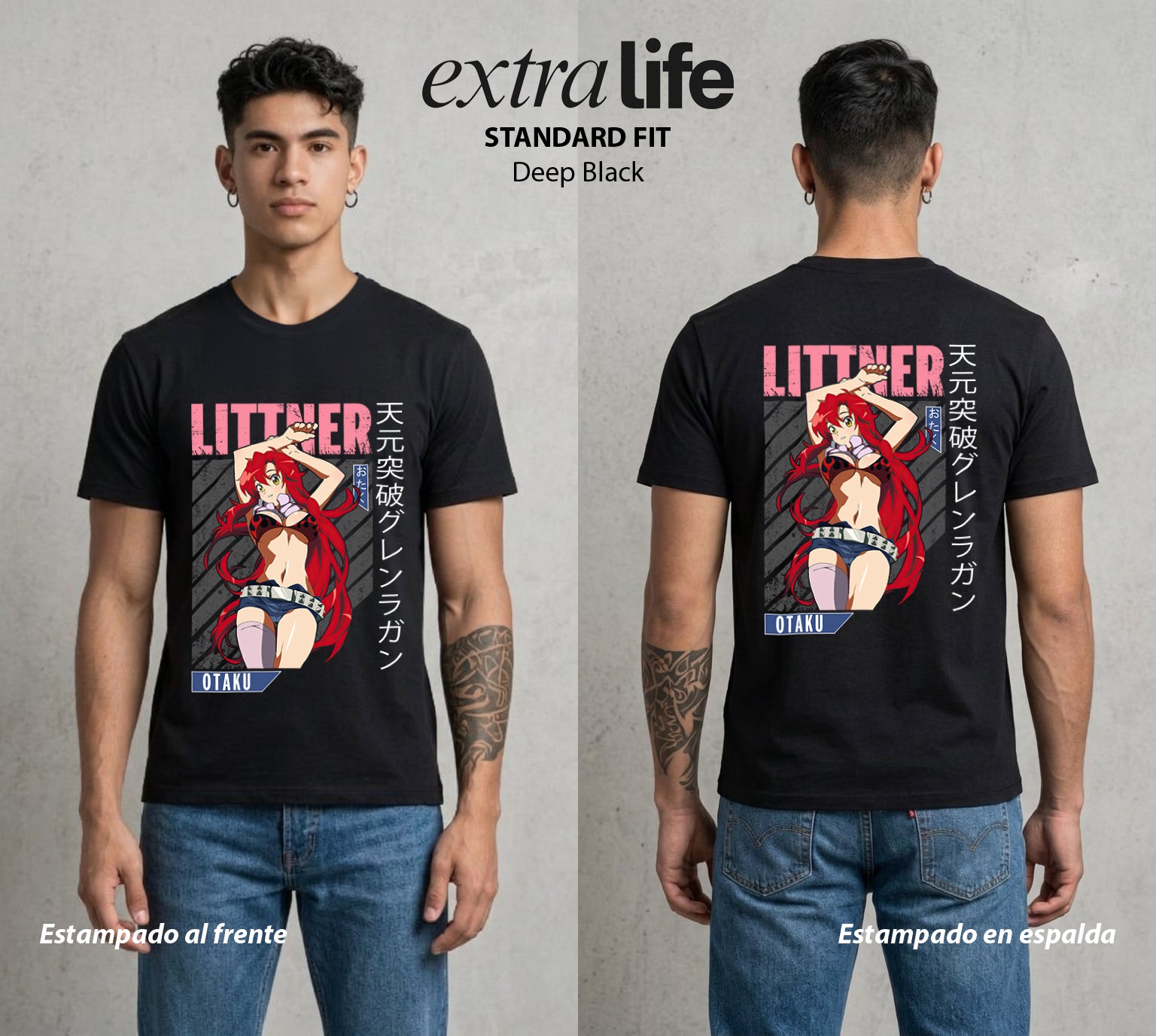Mas Alla del Cielo | La Francotiradora del Spiral #04468 - Playera Standard Fit | Deep Black - Foto en modelo