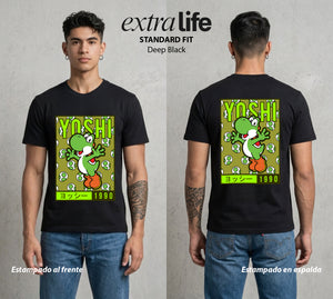 El Reino del Fontanero | El Dinosaurio Verde #04471 - Playera Standard Fit | Deep Black - Foto en modelo
