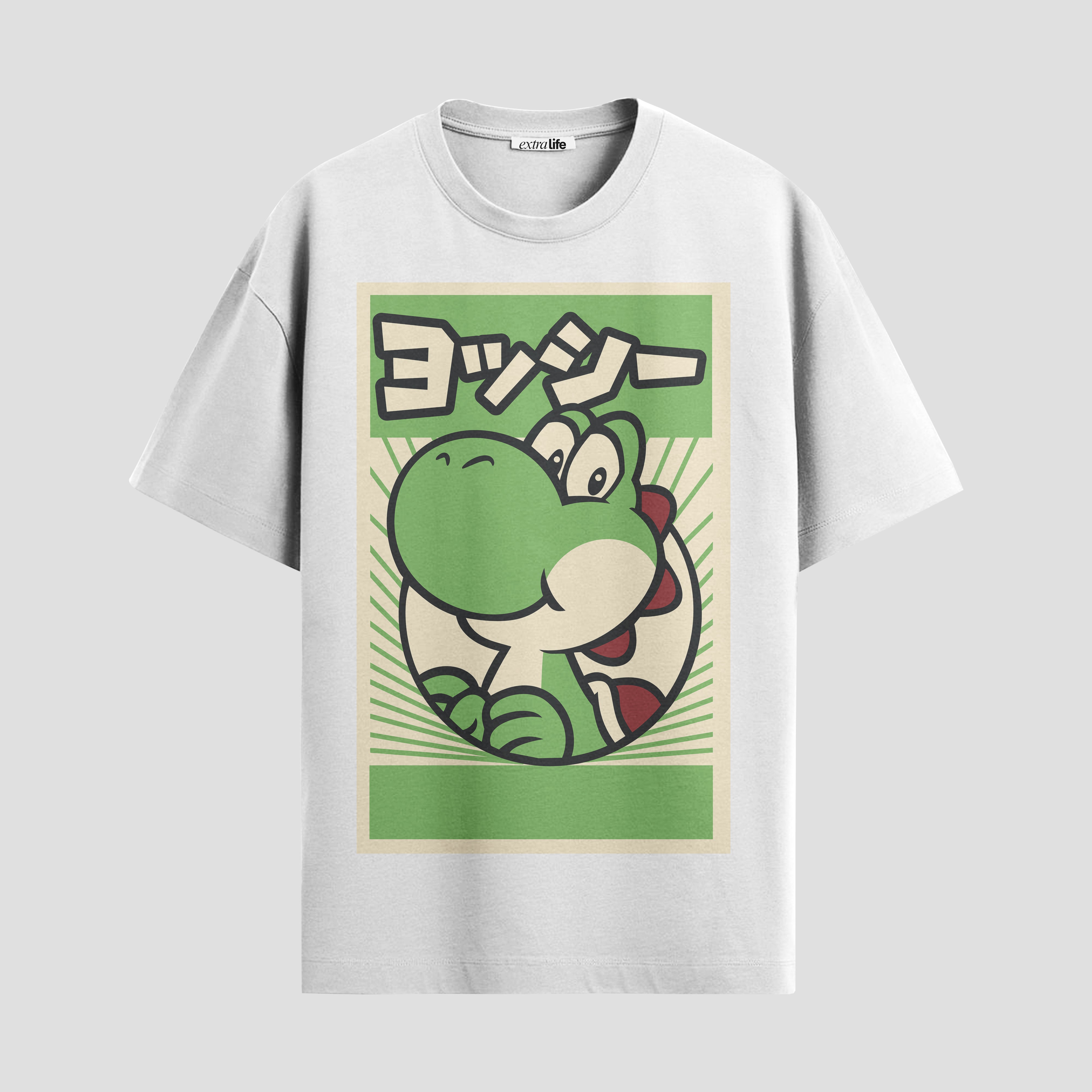Playera urbana de anime y gaming ExtraLife MX, corte Standard Fit unisex ligero y transpirable en color Deep Black y Pure White, ropa de uso diario para gym y casual.