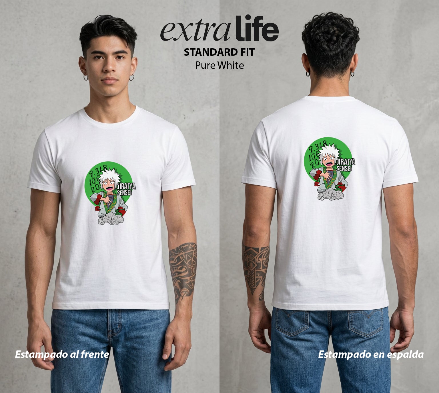 La Aldea Oculta | El Ermitano Sabio #04473 - Playera Standard Fit | Pure White - Foto en modelo