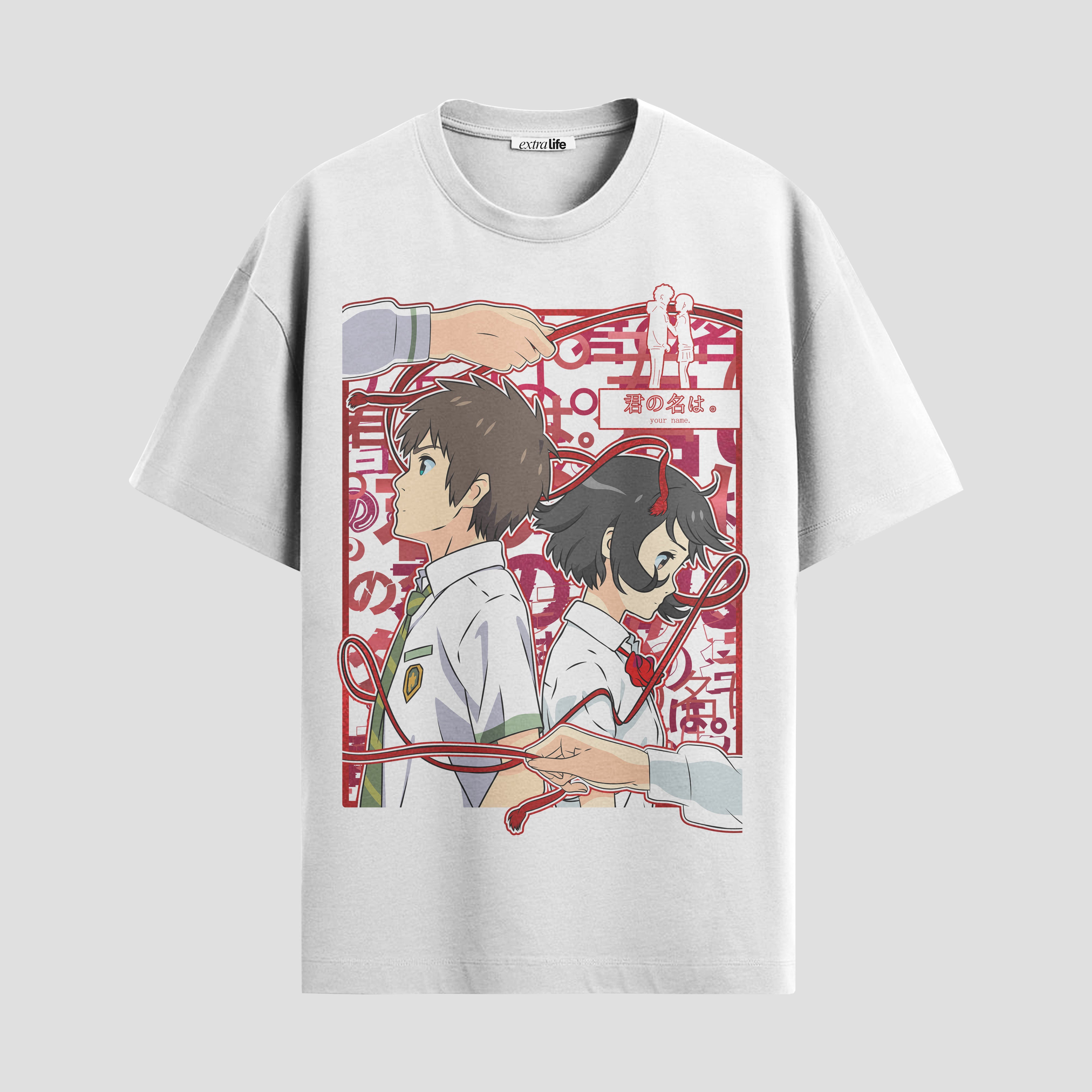 Playera urbana de anime y gaming ExtraLife MX, corte Standard Fit unisex ligero y transpirable en color Deep Black y Pure White, ropa de uso diario para gym y casual.