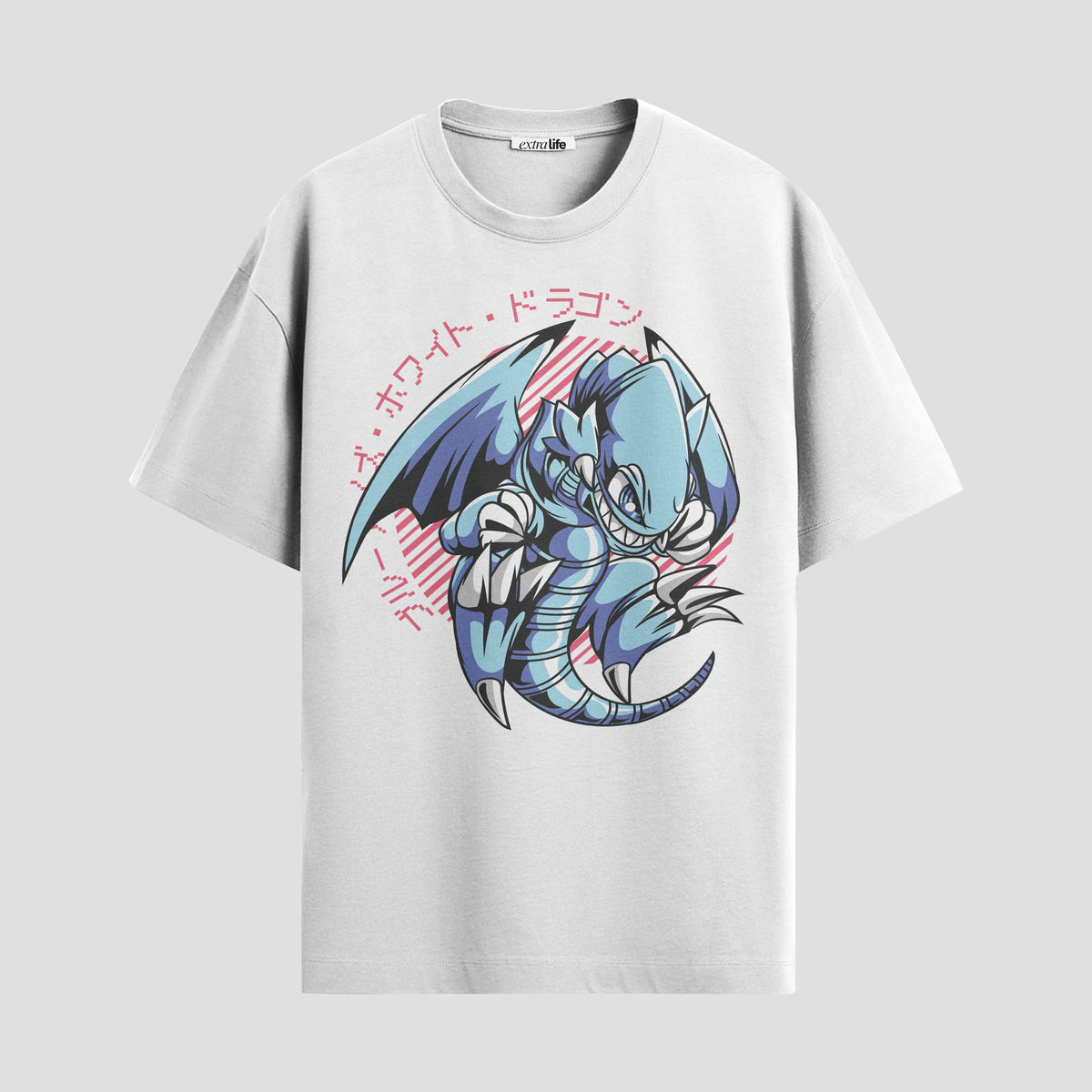 Playera urbana de anime y gaming ExtraLife MX, corte Classic Premium unisex ligero y transpirable en color Deep Black y Pure White, ropa de uso diario para gym y casual.