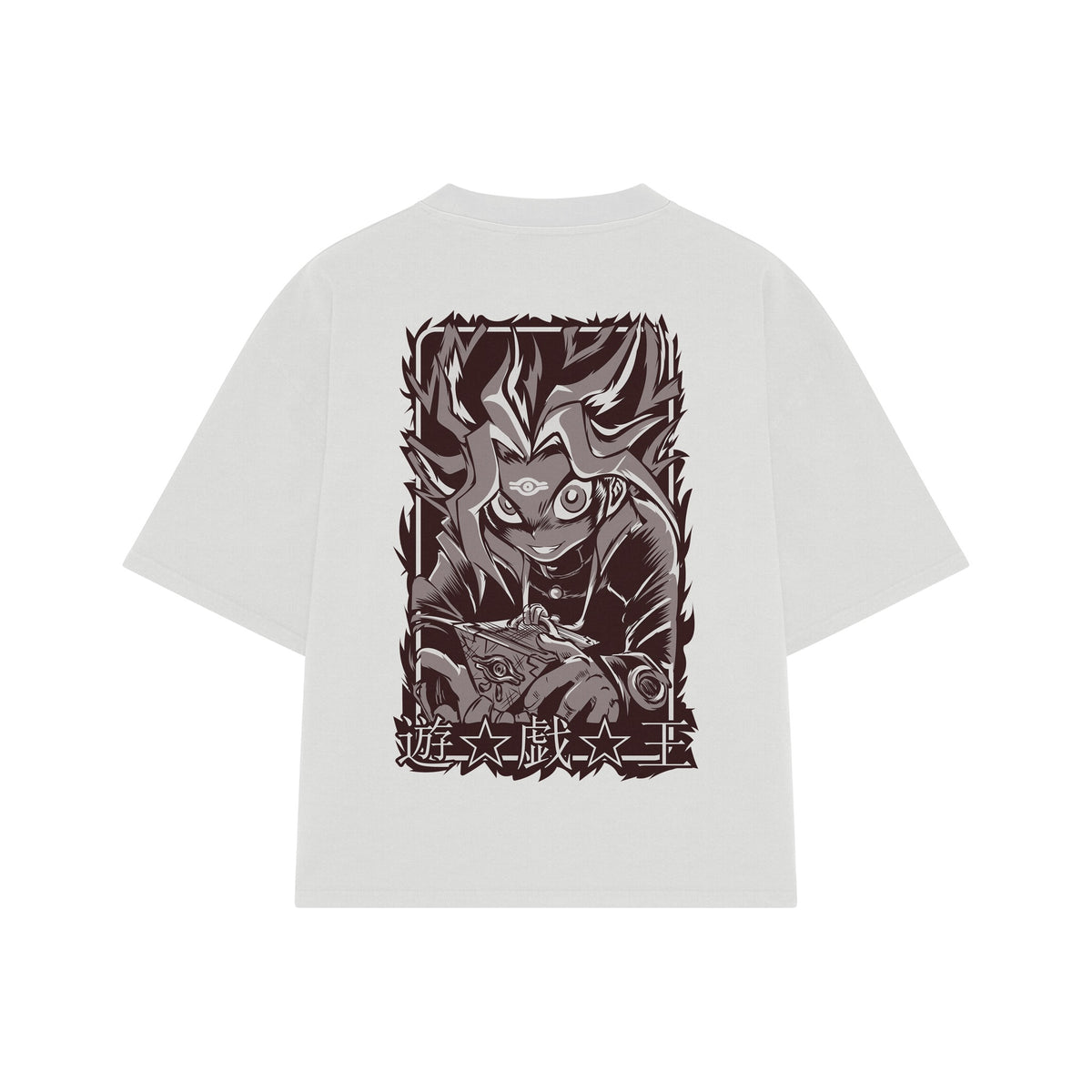 Playera streetwear premium de anime y gaming ExtraLife MX, corte oversized drop shoulder ligero y fresco en color Deep Black y Off-White, moda urbana mexicana de culto.