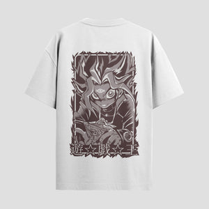 Playera urbana de anime y gaming ExtraLife MX, corte Standard Fit unisex ligero y transpirable en color Deep Black y Pure White, ropa de uso diario para gym y casual.