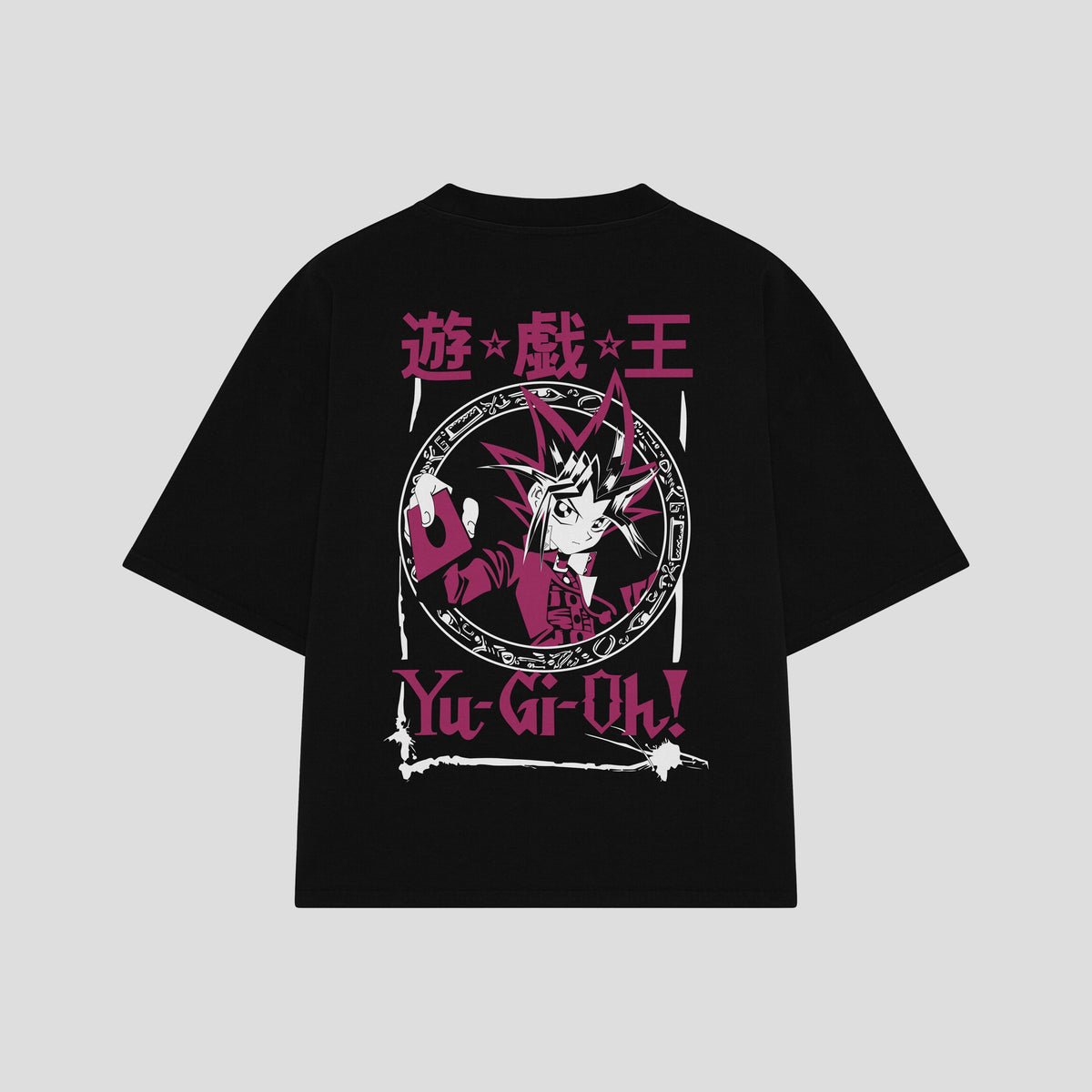 Playera streetwear premium de anime y gaming ExtraLife MX, corte oversized drop shoulder ligero y fresco en color Deep Black y Off-White, moda urbana mexicana de culto.