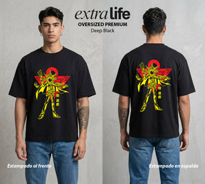 El Duelo del Destino | El Faraon del Duelo Chibi #04482 - Playera Oversized Premium | Deep Black - Foto en modelo