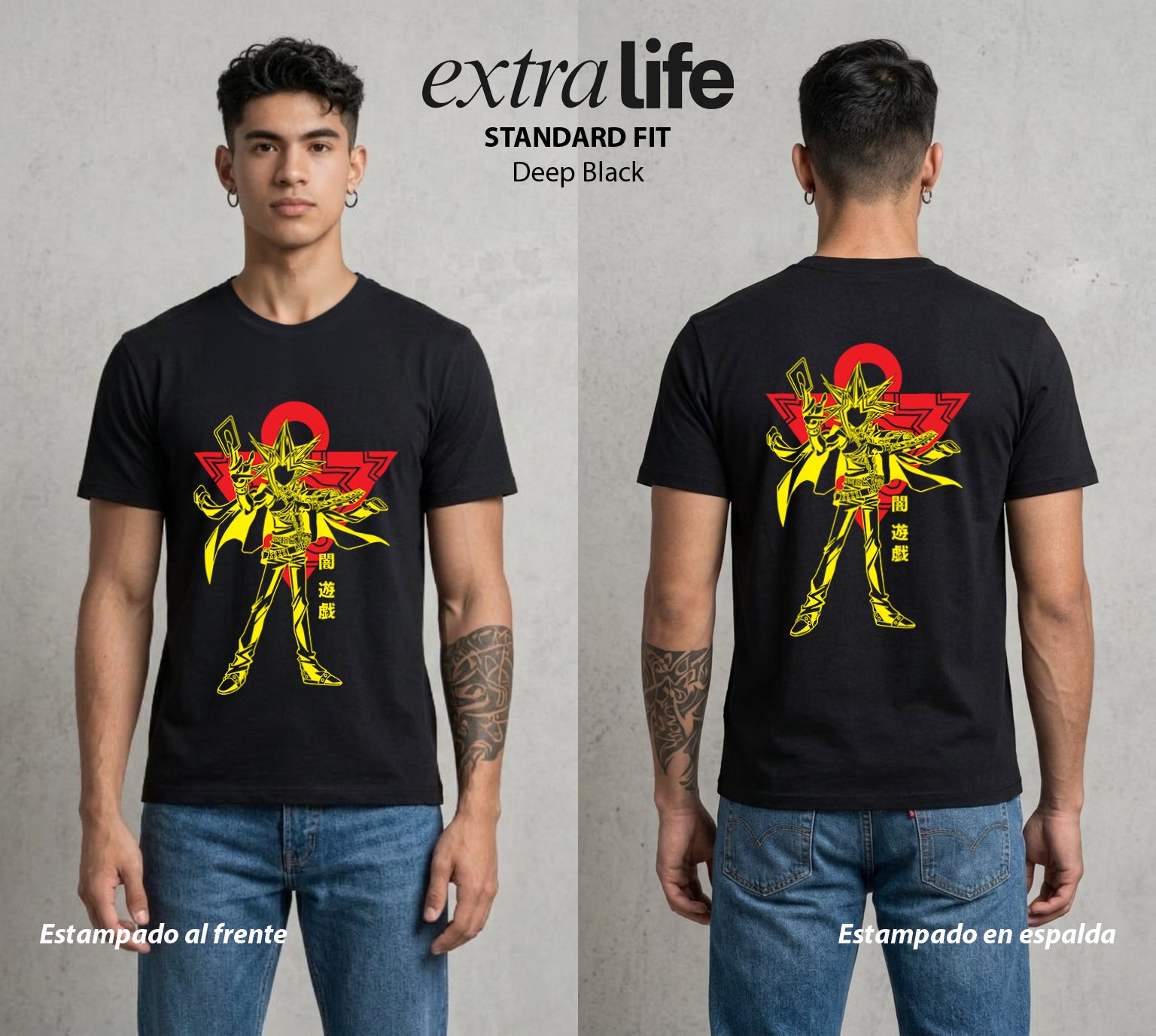 El Duelo del Destino | El Faraon del Duelo Chibi #04482 - Playera Standard Fit | Deep Black - Foto en modelo