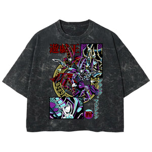 Playera streetwear premium de anime y gaming ExtraLife MX, corte boxy deluxe mineral wash heavyweight en color Acid Wash, moda urbana mexicana de culto.
