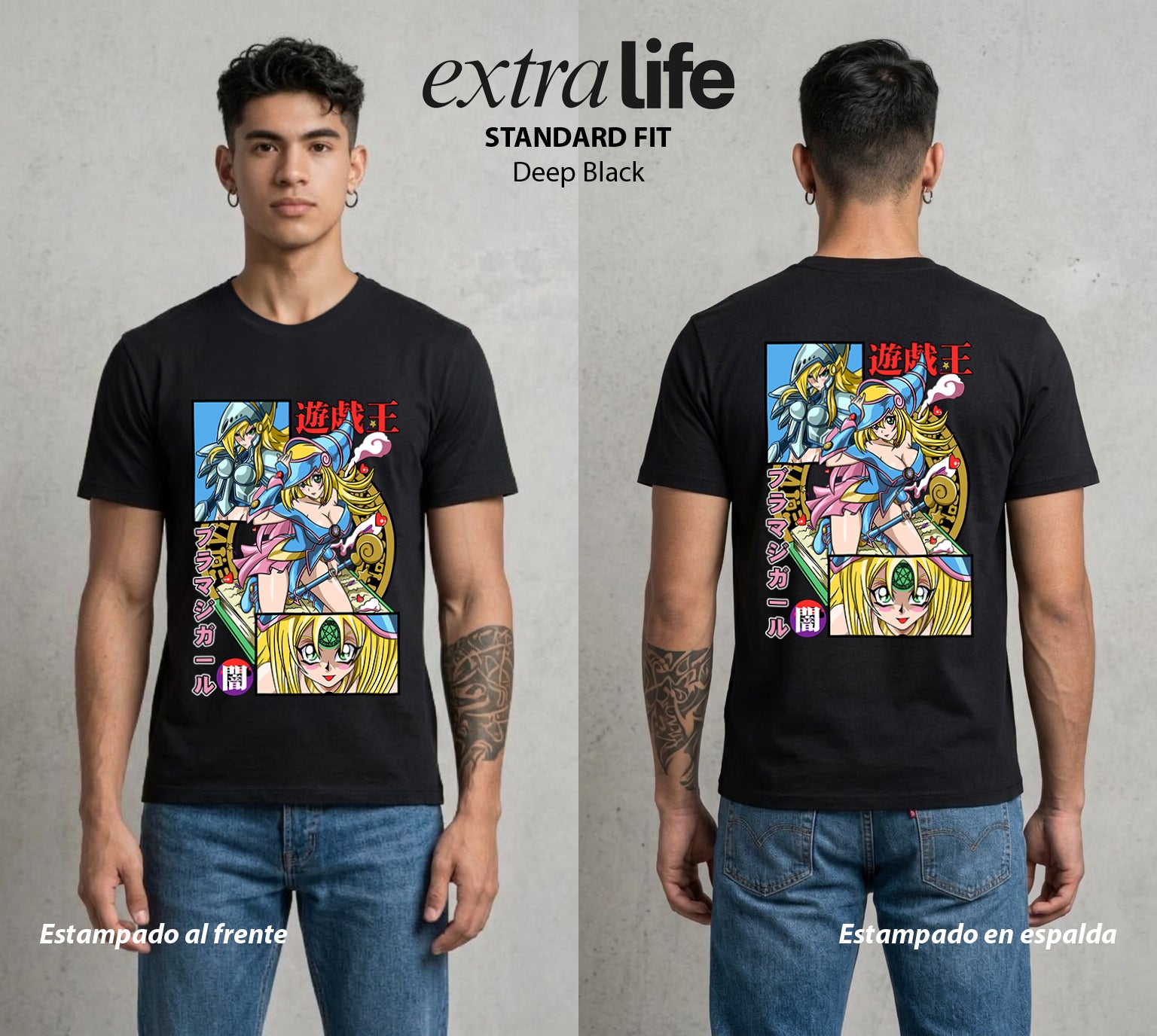 El Duelo del Destino | El Duelo del Faraon #04488 - Playera Standard Fit | Deep Black - Foto en modelo