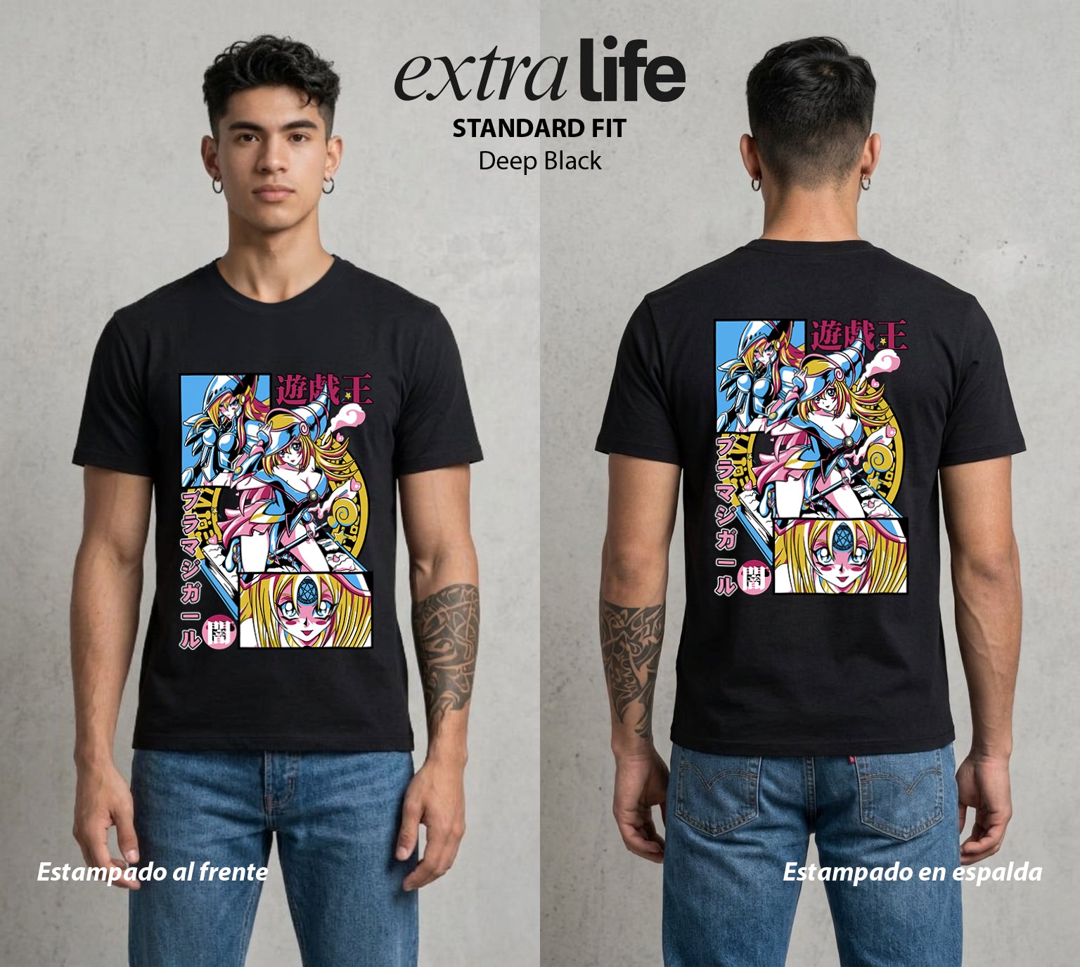 El Duelo del Destino | El Faraon del Duelo #04489 - Playera Standard Fit | Deep Black - Foto en modelo