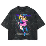 Playera streetwear premium de anime y gaming ExtraLife MX, corte boxy deluxe mineral wash heavyweight en color Acid Wash, moda urbana mexicana de culto.