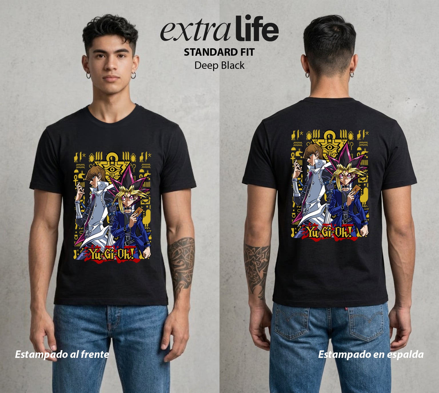 El Duelo del Destino | El Faraon del Duelo #04499 - Playera Standard Fit | Deep Black - Foto en modelo