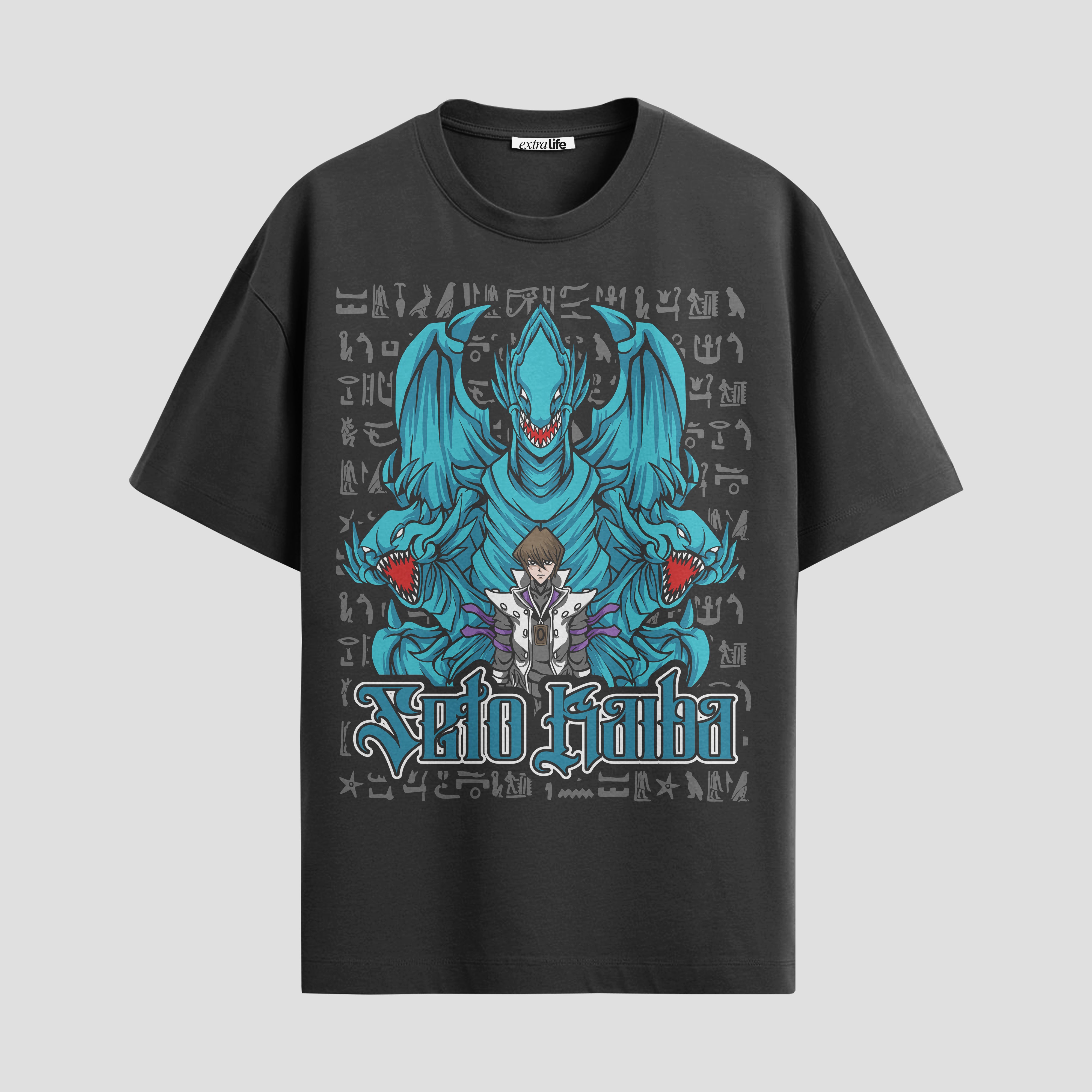 Playera urbana de anime y gaming ExtraLife MX, corte Standard Fit unisex ligero y transpirable en color Deep Black y Pure White, ropa de uso diario para gym y casual.