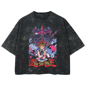 Playera streetwear premium de anime y gaming ExtraLife MX, corte boxy deluxe mineral wash heavyweight en color Acid Wash, moda urbana mexicana de culto.