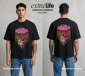 El Duelo del Destino | El Faraon del Duelo #04506 - Playera Oversized Premium | Deep Black - Foto en modelo