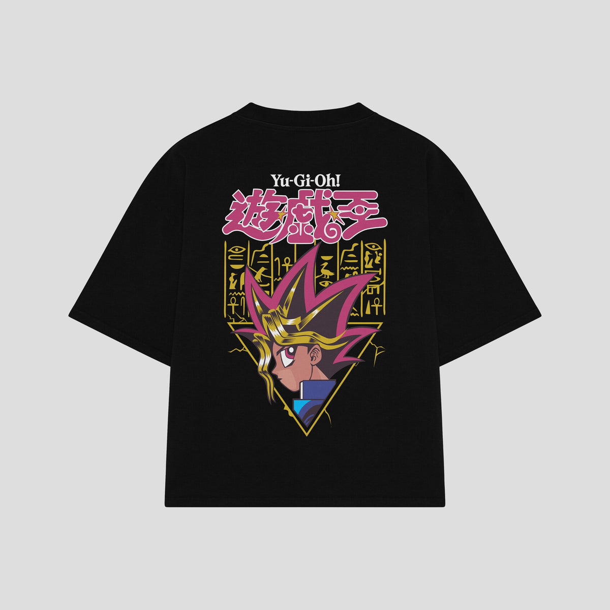 Playera streetwear premium de anime y gaming ExtraLife MX, corte oversized drop shoulder ligero y fresco en color Deep Black y Off-White, moda urbana mexicana de culto.