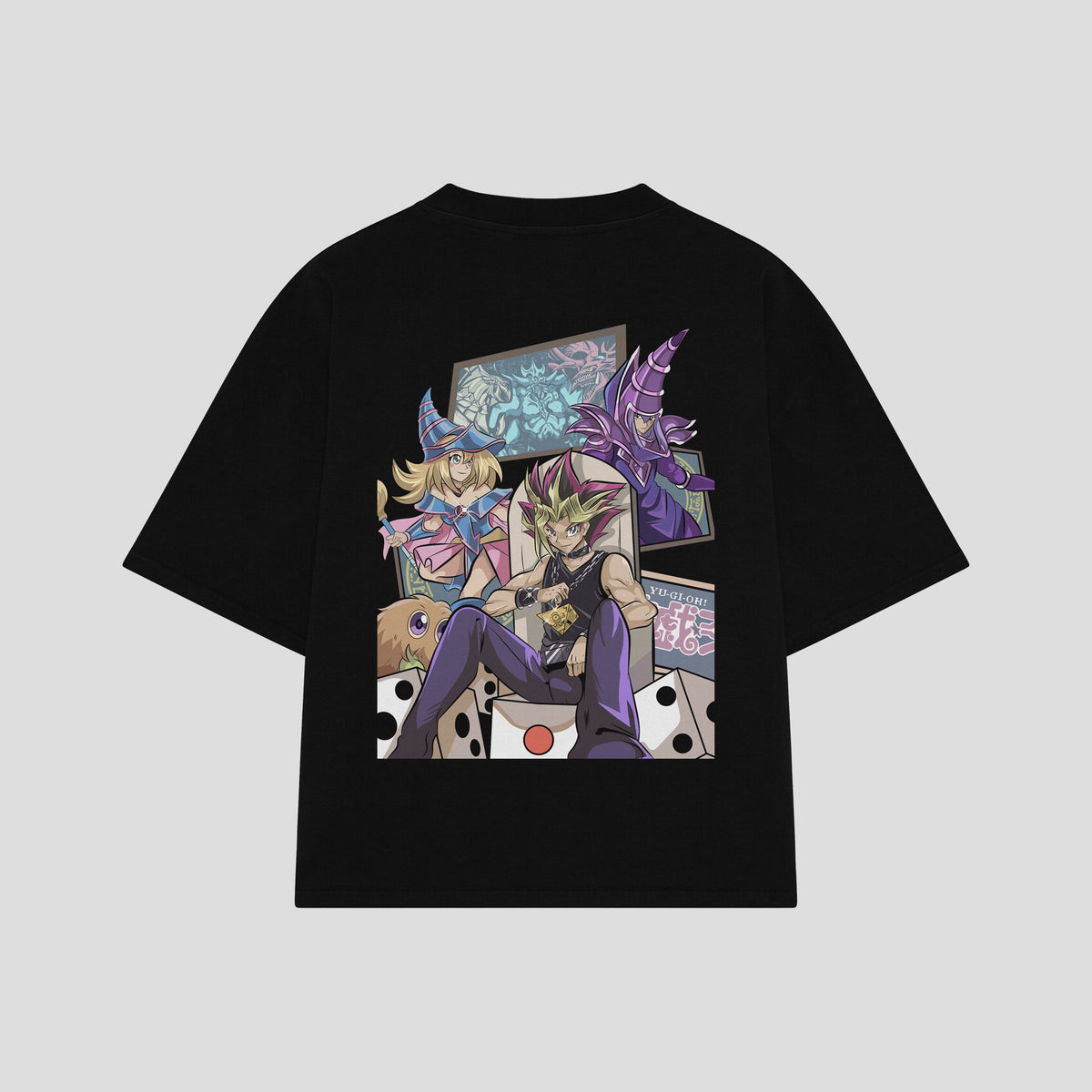 Playera streetwear premium de anime y gaming ExtraLife MX, corte oversized drop shoulder ligero y fresco en color Deep Black y Off-White, moda urbana mexicana de culto.