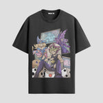 Playera urbana de anime y gaming ExtraLife MX, corte Standard Fit unisex ligero y transpirable en color Deep Black y Pure White, ropa de uso diario para gym y casual.