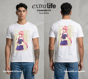El Diario del Futuro | La Yandere del Destino #04511 - Playera Standard Fit | Pure White - Foto en modelo
