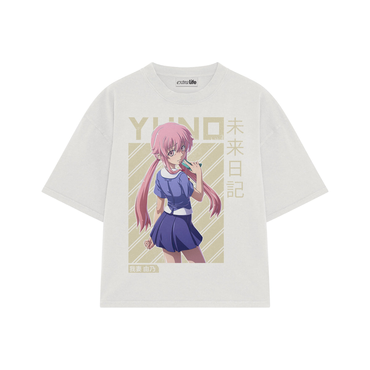 Playera streetwear premium de anime y gaming ExtraLife MX, corte oversized drop shoulder ligero y fresco en color Deep Black y Off-White, moda urbana mexicana de culto.