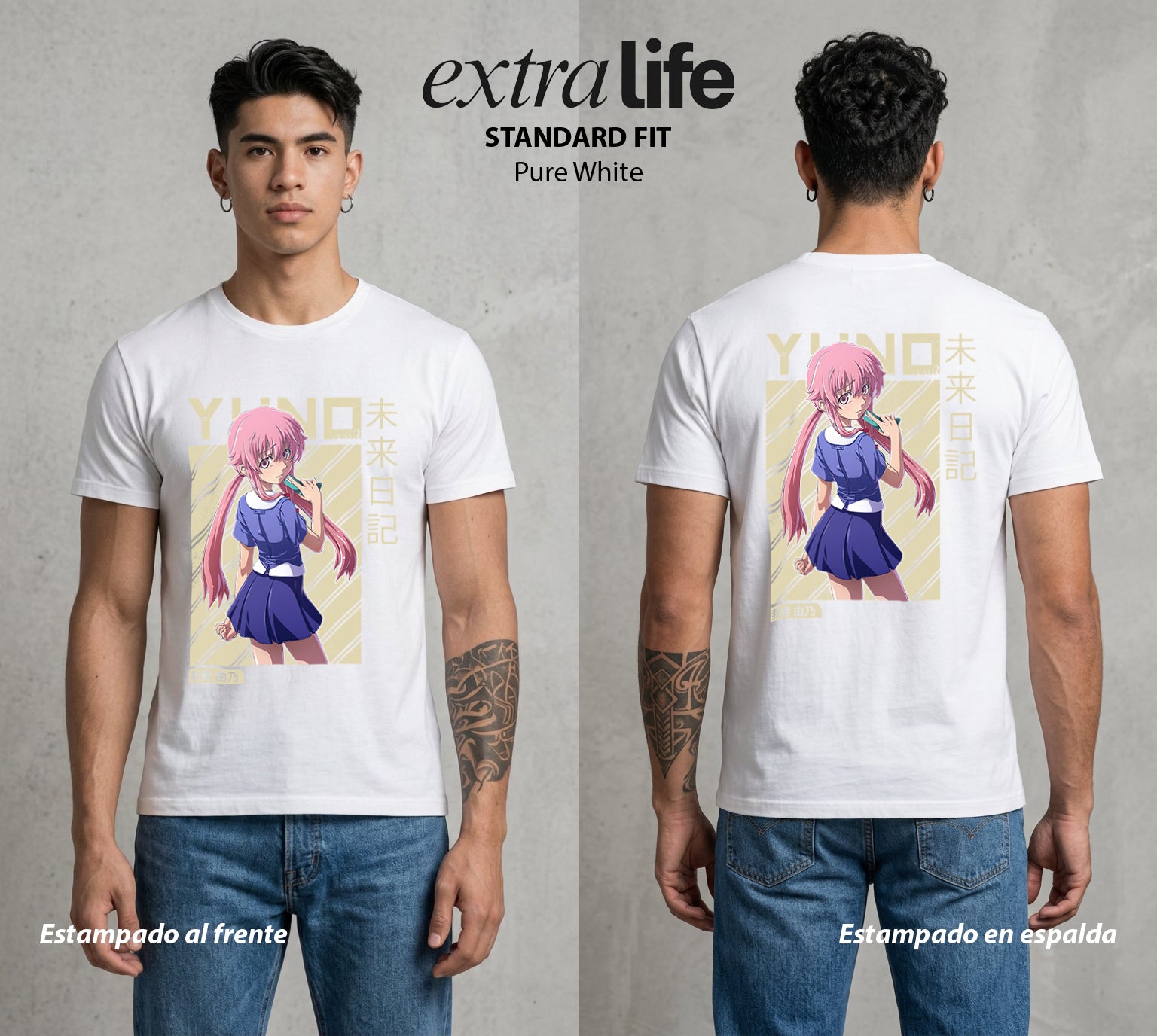 El Diario del Futuro | El Diario del Amor #04512 - Playera Standard Fit | Pure White - Foto en modelo