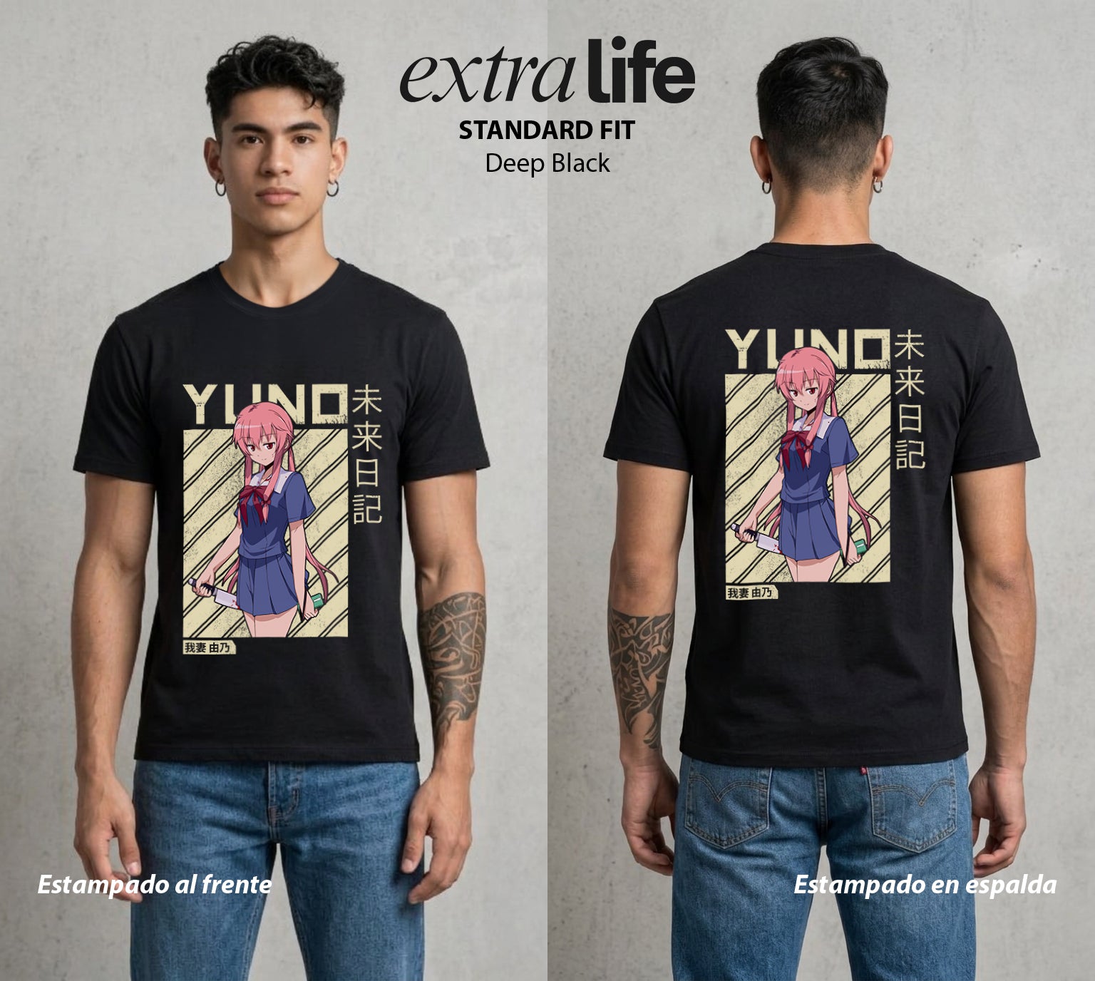 El Diario del Futuro | La Obsesion del Bien #04513 - Playera Standard Fit | Deep Black - Foto en modelo