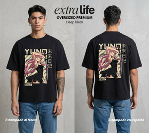 El Diario del Futuro | La Mas Letal del Amor #04514 - Playera Oversized Premium | Deep Black - Foto en modelo