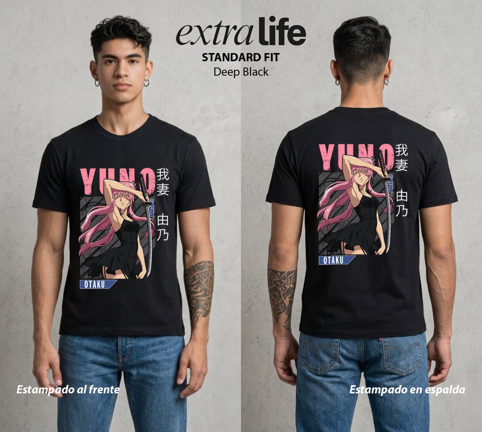 El Diario del Futuro | La Mas Letal del Amor #04518 - Playera Standard Fit | Deep Black - Foto en modelo