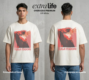 El Arte de las Maldiciones | El Corazon del Poder #04520 - Playera Oversized Premium | Off White - Foto en modelo
