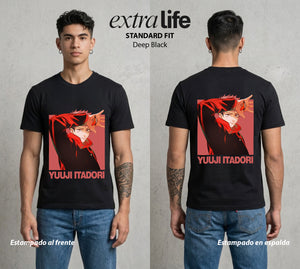 El Arte de las Maldiciones | El Corazon del Poder #04520 - Playera Standard Fit | Deep Black - Foto en modelo