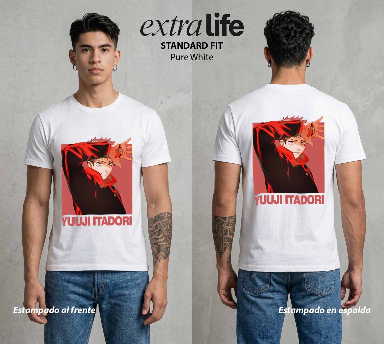 El Arte de las Maldiciones | El Corazon del Poder #04520 - Playera Standard Fit | Pure White - Foto en modelo