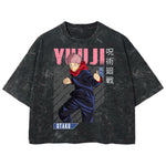 Playera streetwear premium de anime y gaming ExtraLife MX, corte boxy deluxe mineral wash heavyweight en color Acid Wash, moda urbana mexicana de culto.