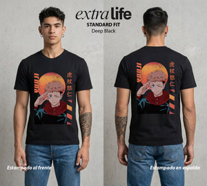El Arte de las Maldiciones | El Poder sin Tecnica #04525 - Playera Standard Fit | Deep Black - Foto en modelo