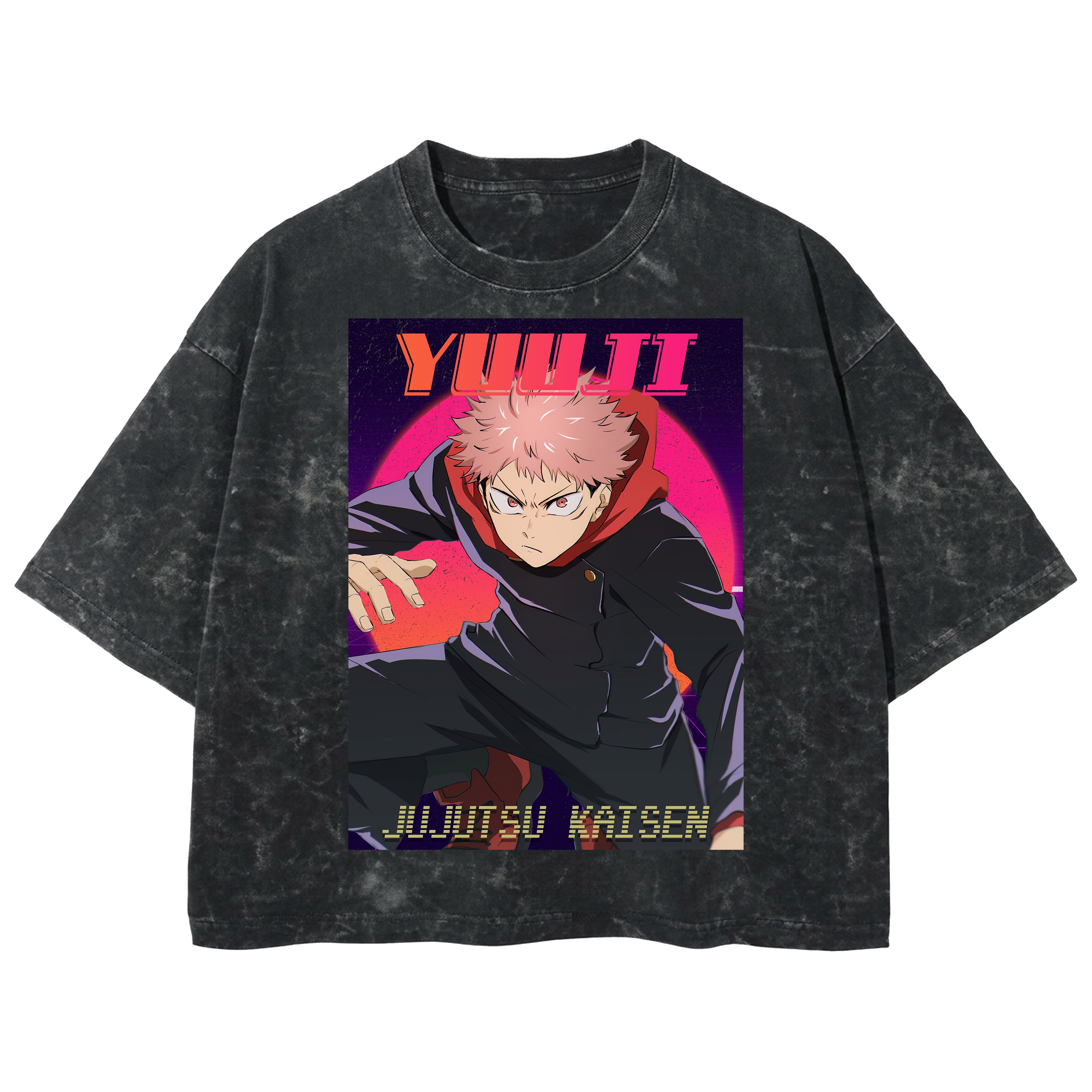 Playera streetwear premium de anime y gaming ExtraLife MX, corte boxy deluxe mineral wash heavyweight en color Acid Wash, moda urbana mexicana de culto.
