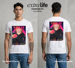 El Arte de las Maldiciones | El Portador del Rey #04527 - Playera Standard Fit | Pure White - Foto en modelo