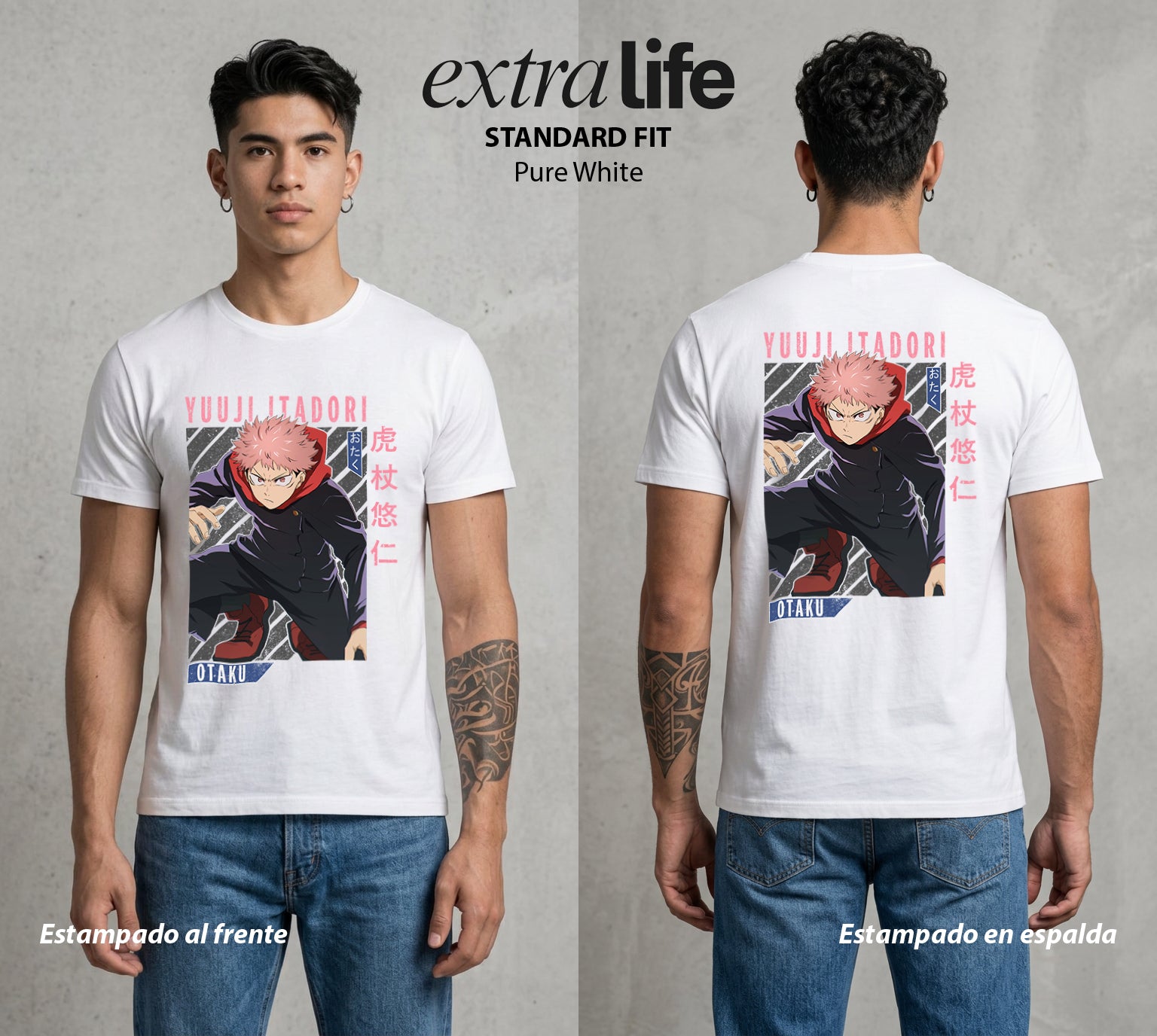 El Arte de las Maldiciones | Fuerza de Voluntad #04531 - Playera Standard Fit | Pure White - Foto en modelo