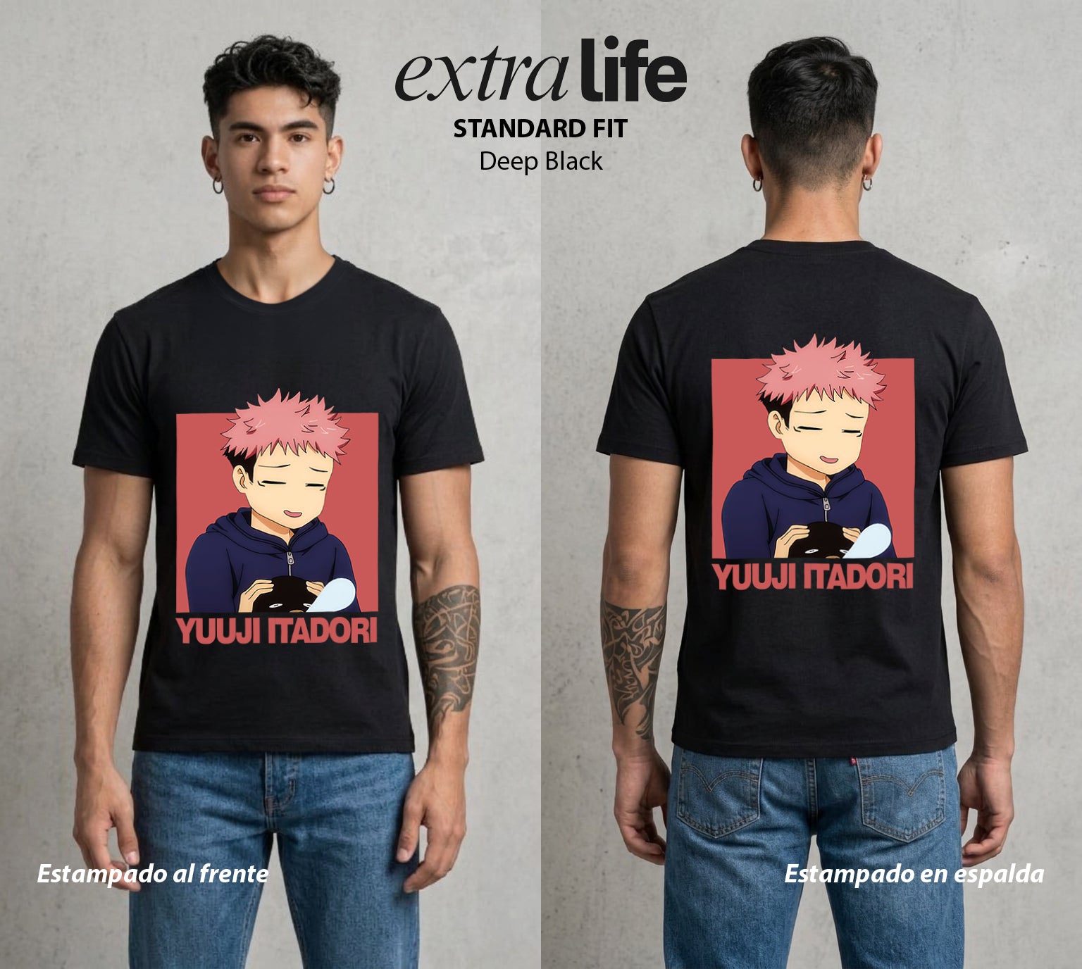 El Arte de las Maldiciones | El Poder sin Tecnica #04534 - Playera Standard Fit | Deep Black - Foto en modelo