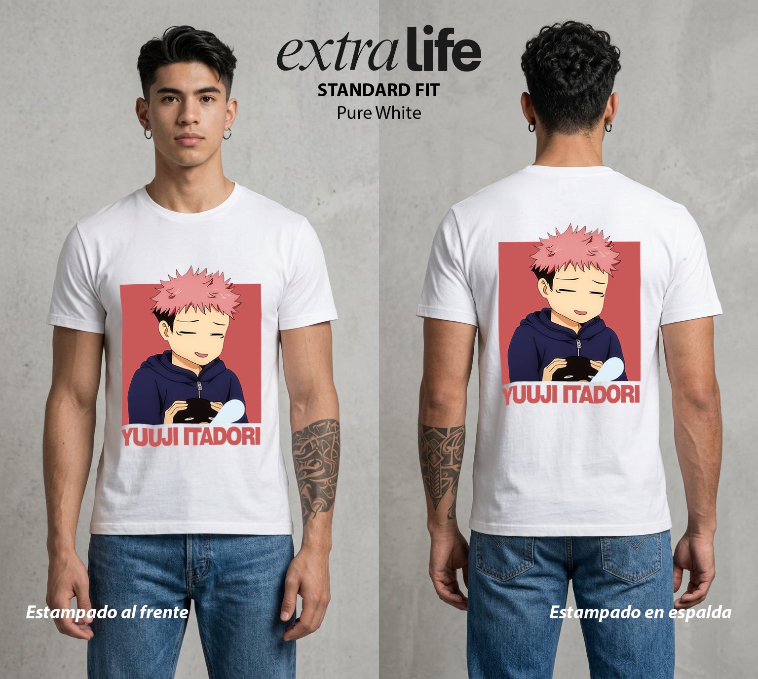 El Arte de las Maldiciones | El Poder sin Tecnica #04534 - Playera Standard Fit | Pure White - Foto en modelo