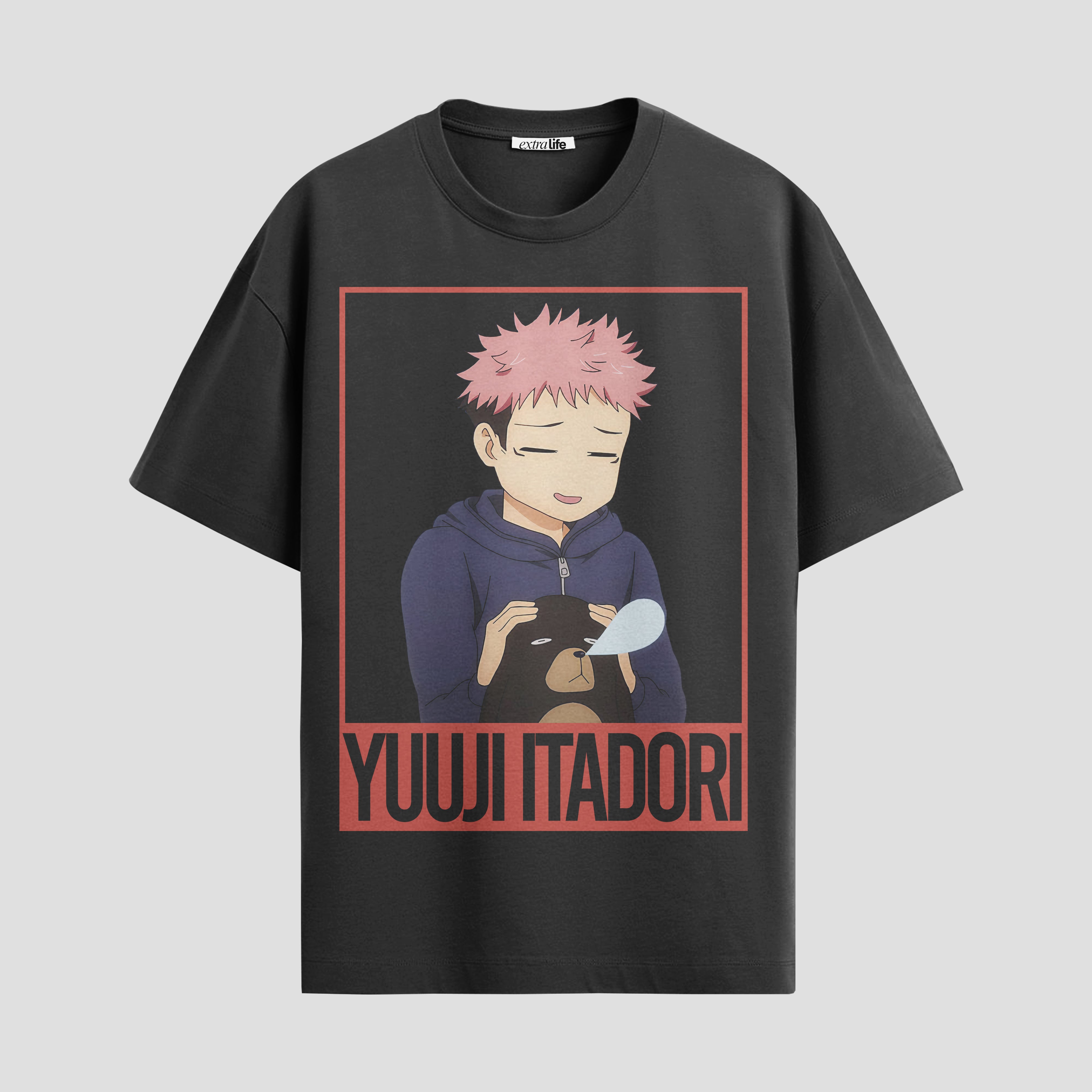 Playera urbana de anime y gaming ExtraLife MX, corte Standard Fit unisex ligero y transpirable en color Deep Black y Pure White, ropa de uso diario para gym y casual.