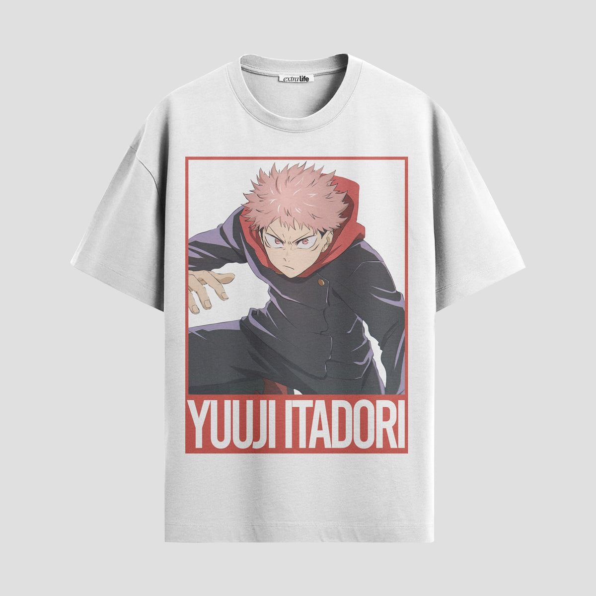 Playera urbana de anime y gaming ExtraLife MX, corte Classic Premium unisex ligero y transpirable en color Deep Black y Pure White, ropa de uso diario para gym y casual.