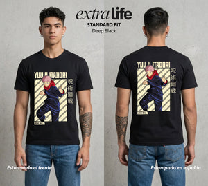 El Arte de las Maldiciones | El Heroe Maldito #04548 - Playera Standard Fit | Deep Black - Foto en modelo