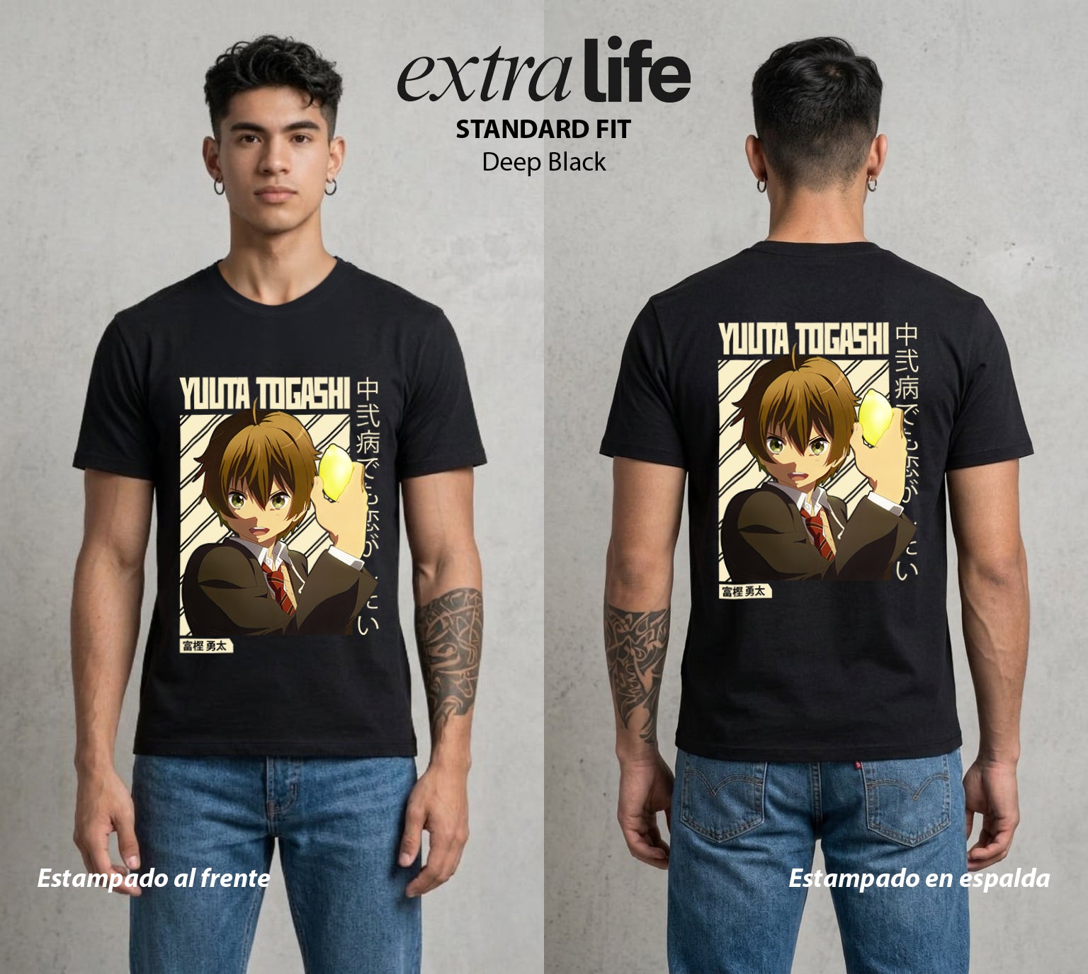 El Ojo del Mal | El Syndrome del Amor #04554 - Playera Standard Fit | Deep Black - Foto en modelo