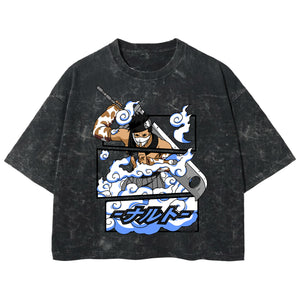 Playera streetwear premium de anime y gaming ExtraLife MX, corte boxy deluxe mineral wash heavyweight en color Acid Wash, moda urbana mexicana de culto.