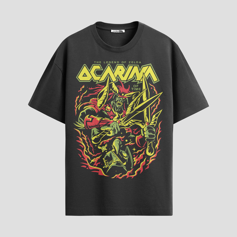 Playera urbana de anime y gaming ExtraLife MX, corte Standard Fit unisex ligero y transpirable en color Deep Black y Pure White, ropa de uso diario para gym y casual.