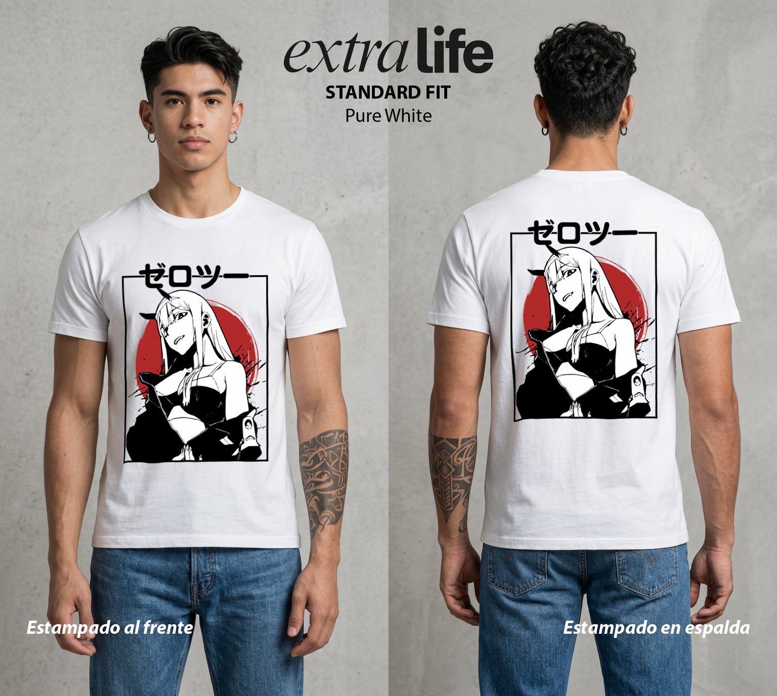 Los Pilotos del Meca | El Numero Dos #04560 - Playera Standard Fit | Pure White - Foto en modelo