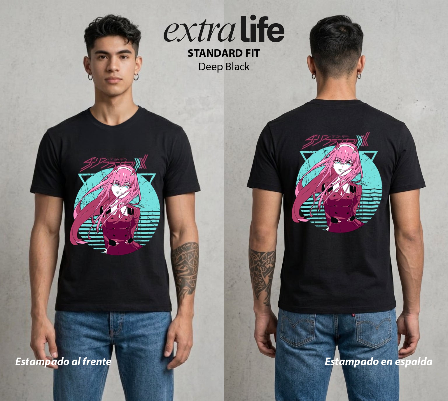 Los Pilotos del Meca | La Piloto del Klaxosaur #04561 - Playera Standard Fit | Deep Black - Foto en modelo